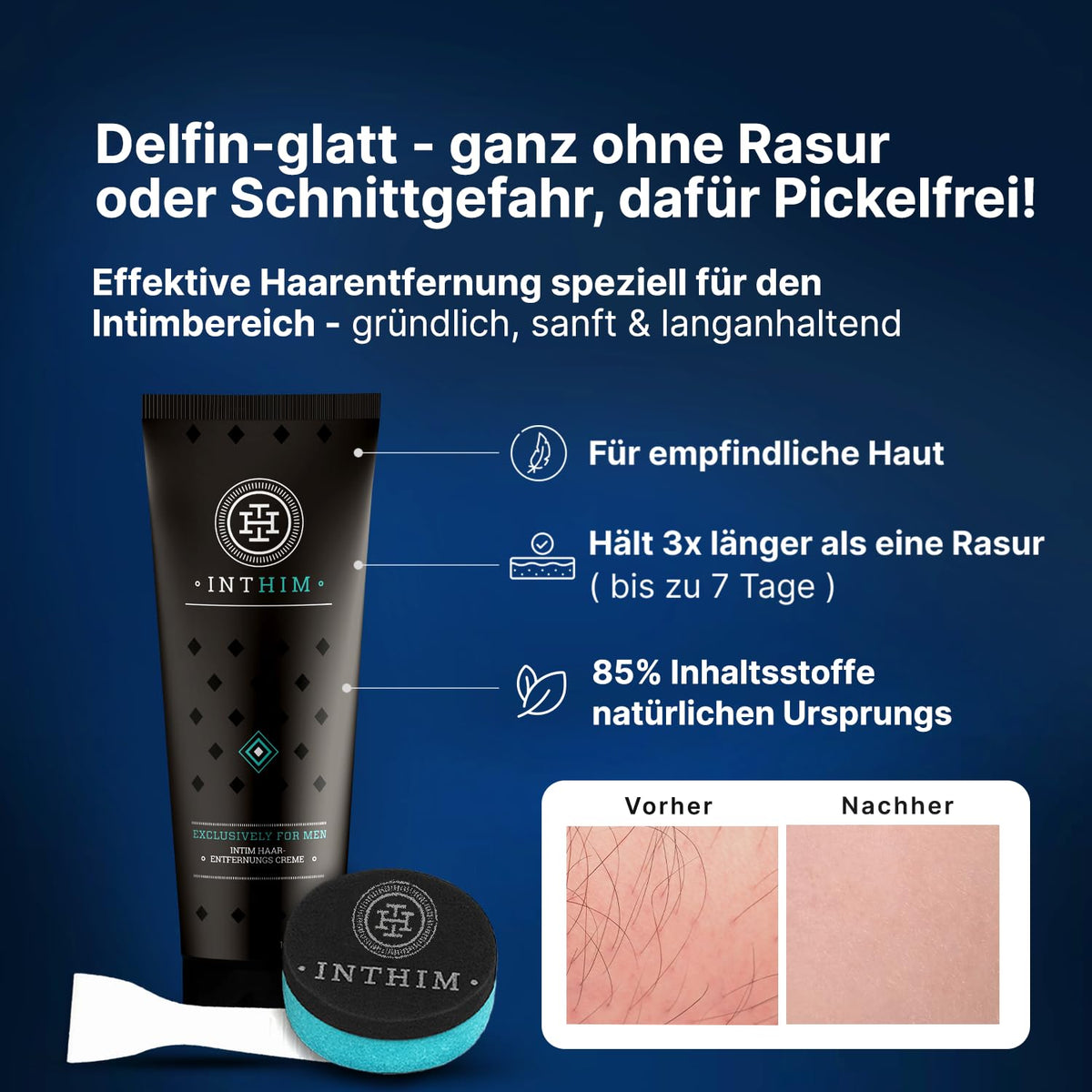 Intim Enthaarungscreme + Derma Clean Pro Schwamm – IntHim