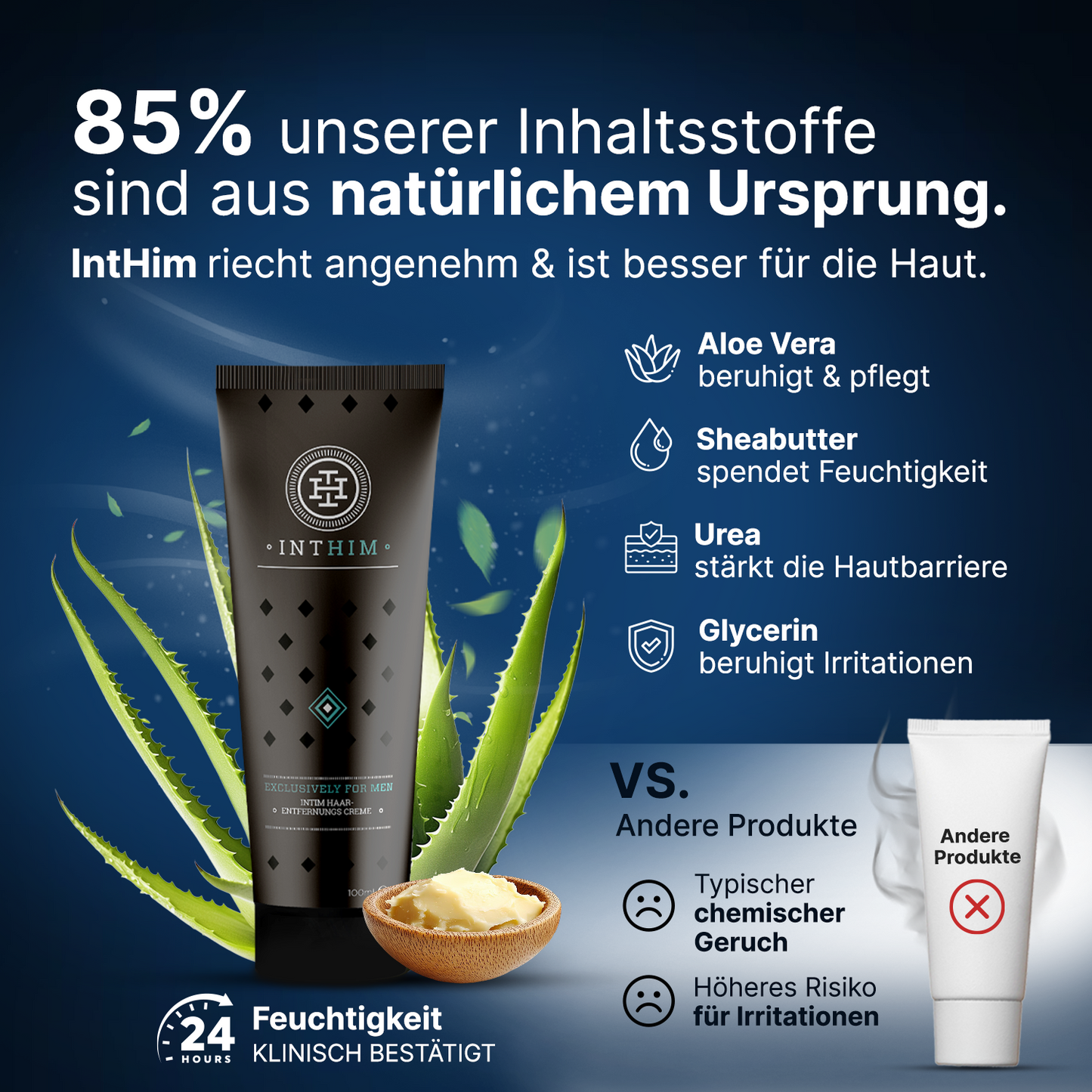 Intim Enthaarungscreme + Derma Clean Pro Schwamm