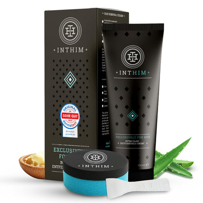 Intim Enthaarungscreme + Derma Clean Pro Schwamm